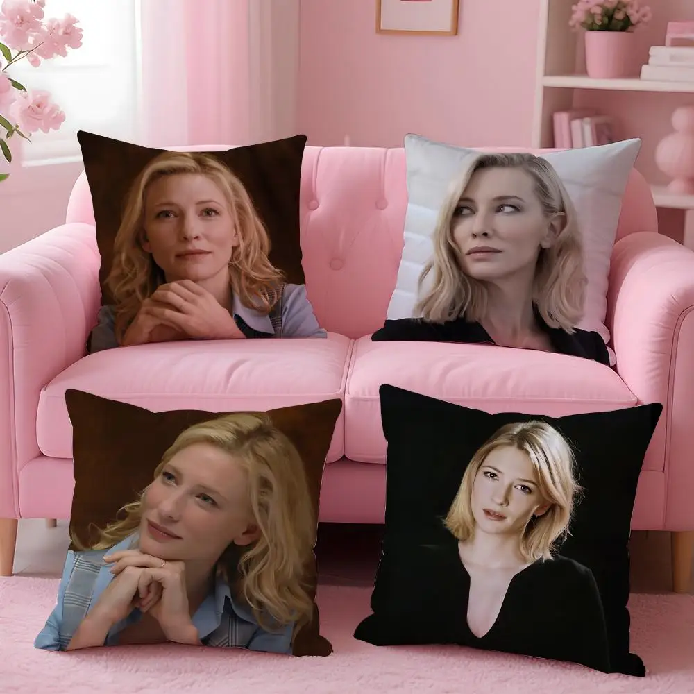 Movie Cate Blanchett Cushion Cover Cushion Cover Set 4Pcs 50x50 45x45 40x40 Pillowcase Decorative Sofa Home Decor