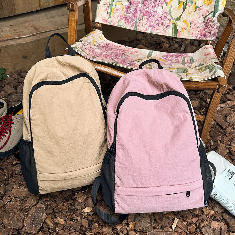 Japanese Style Minimalist Backpack, Lightweight Solid Color Backpack, Backpack, Men's and Women's Computer Bag