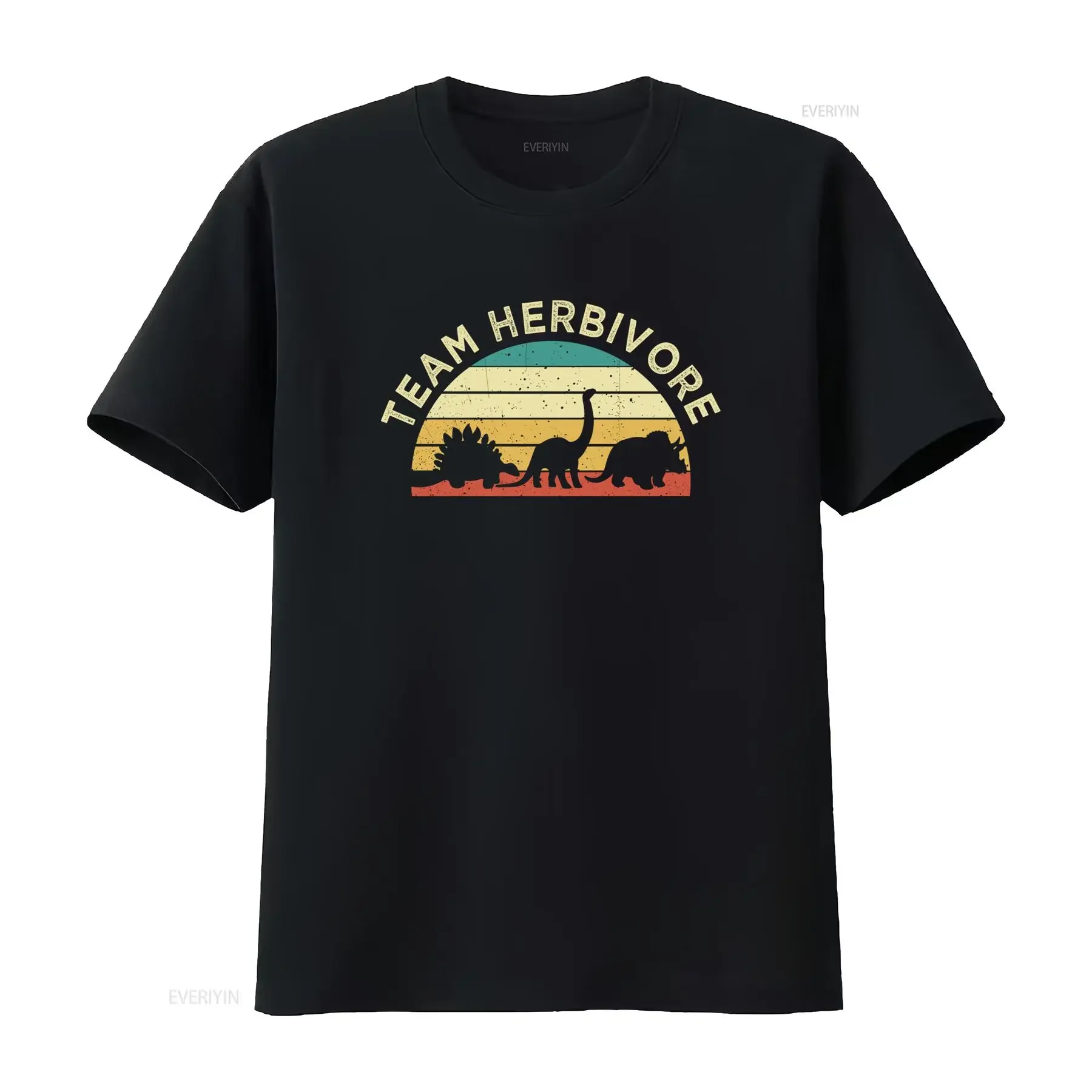 Team Herbivore Dinosaur Vegan Retro Style T Shirt for Vegetarians vintage Washed designer clothes fashion Top For Everyday Wear