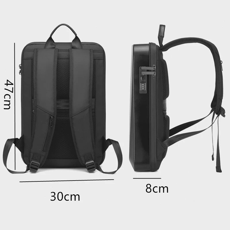 Hard Shell Anti-thief Backpack Waterproof Man School Backpacks Fashion Luxurious Business Travel Bag 11-15.6 Laptop Bag Geometr