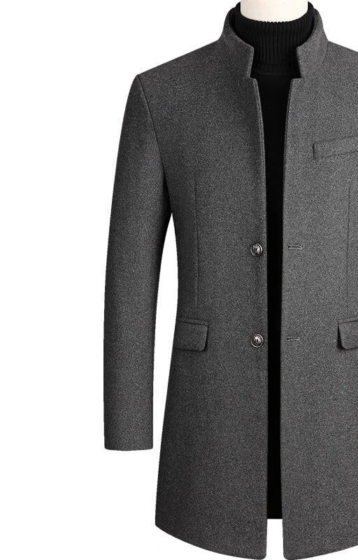 2025 خريف شتاء جديد الرجال منتصف طول الصوف خندق معطف الأعمال عادية سليم صالح خيارات متعددة الألوان نمط مزاجه