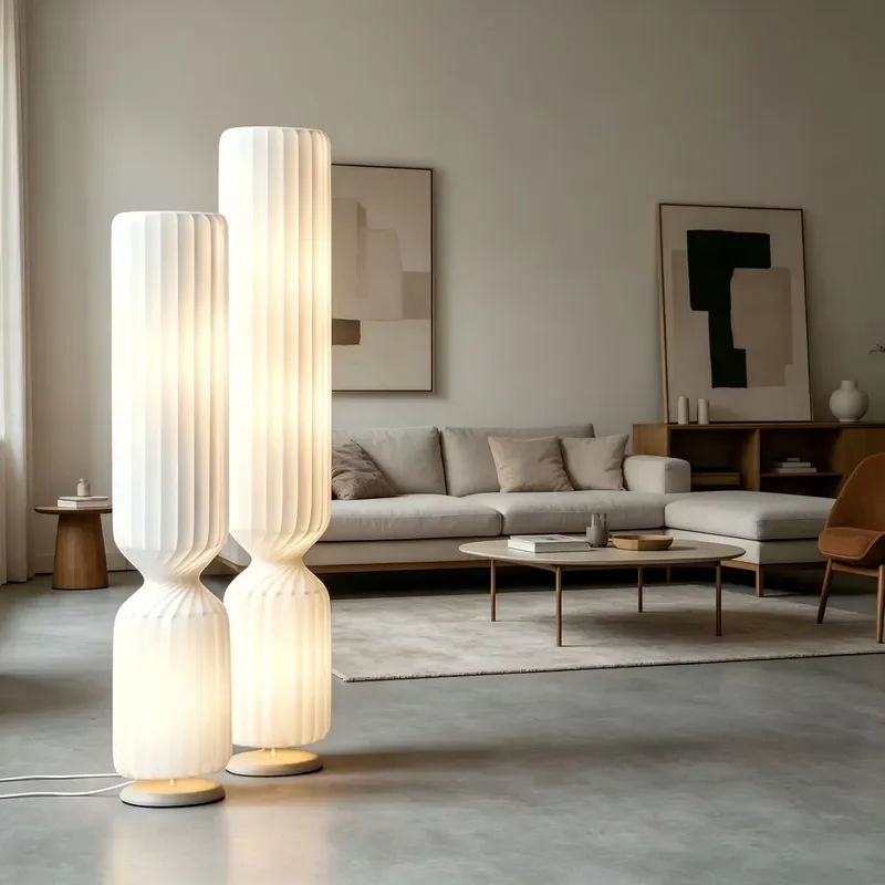 Wabi Style Floor Lamp for Villa Living Room High End Dining Room Hotel Lobby Modern Minimalist Standing Light Decor