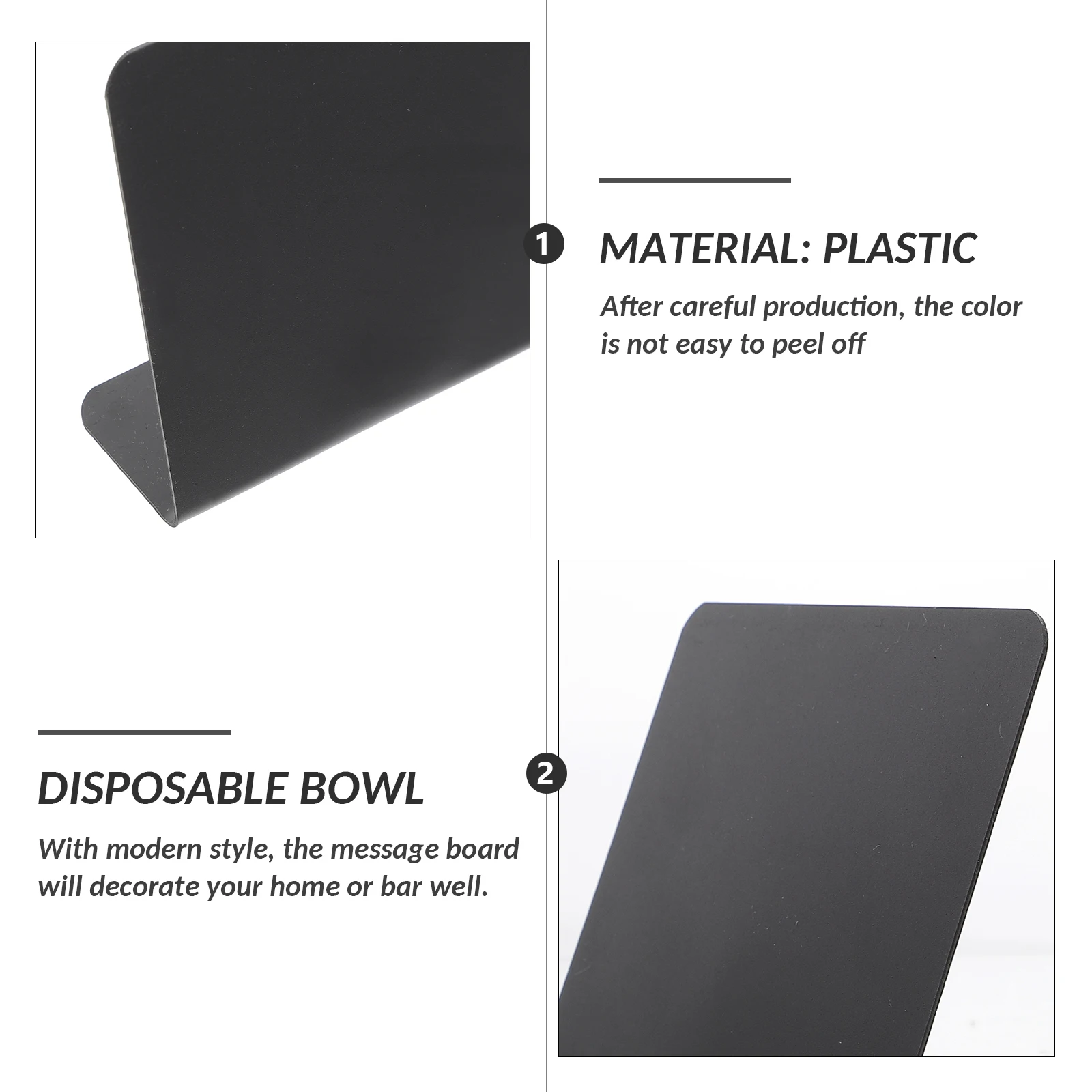 

16pcs Plastic Chalkboards Lightweight Erasable Message Boards Easy Clean Desktop Sign Boards For Home Bar Supermarkets