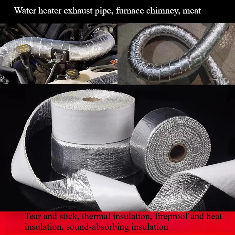 Universal High Temperature Heat Insulation Tape Fireproof Wrap for Car Exhaust Pipe  Water Heater  Fireplace Chimney Anti-scald