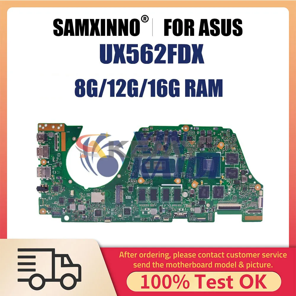 

Notebook Mainboard For ASUS Zenbook UX562F UX562FD Q536FDX Laptop Motherboard i5-8265U i7-8565U 8G 12G 16G RAM GTX1050 V2G