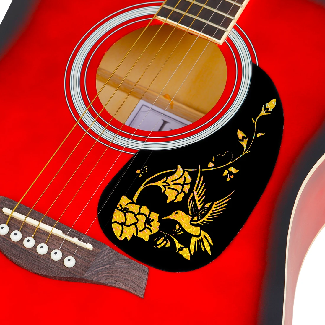 40/41 Inch Classical Sound Hole Paste Self-adhesive Guard Plats Teardrop Laser Sticker Professional Folk Acoustic Guitar Parts