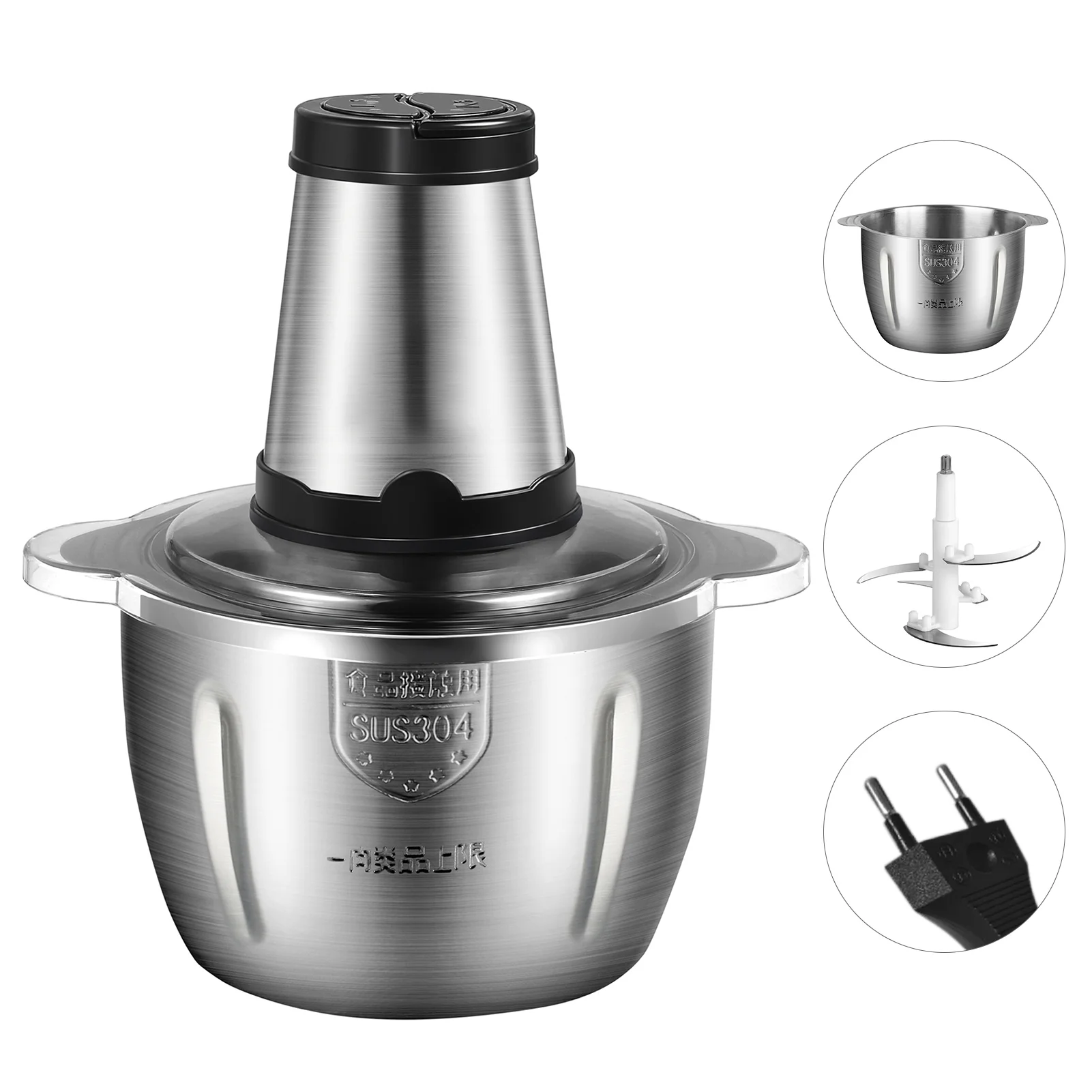 2L Electric Meat Grinder for Home Kitchen RestaurantsStainless Steel Food Processor for Meat Nuts 2-Speed Control Food Chopper