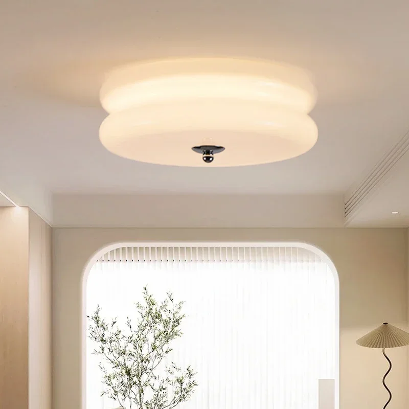 Lampada da soffitto in stile crema danese Bauhaus Illuminazione moderna e minimalista in vetro per soggiorno, camera da letto, studio, sala da pranzo, lampada da corridoio