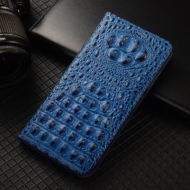 

Crocodile Claw Genuine Leather Flip Case For Redmi 15 15C 4G 5G Wallet Phone Cover Cases