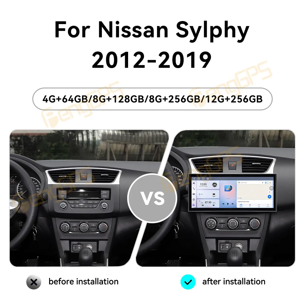 Car Radio 15.8 Inch Android 15 CarPlay For Nissan Sylphy 2012-2019 Touch Screen Multimedia Player GPS Navigation Head Unit DSP