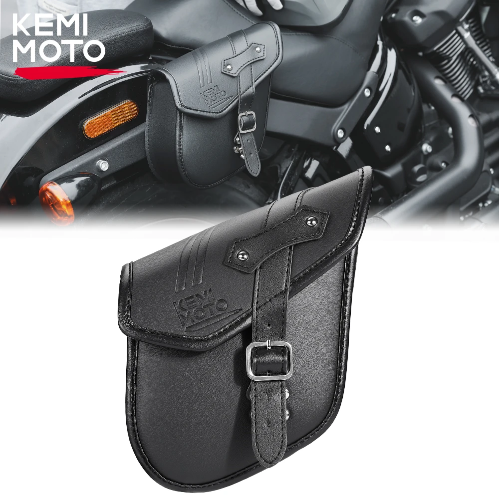 

Motorcycle Side Bag Waterproof Leather Motorcycle Saddlebag Tool Storage Bag for Sportster 883 1200 Softail Dyna Accessories Bag