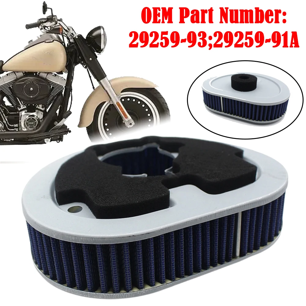 Motorcycle High Flow Engine Air Filter Cleaner Washable Intake Filter For Harley Electra Glide Fat Boy Dyna Glide FLHR Road King