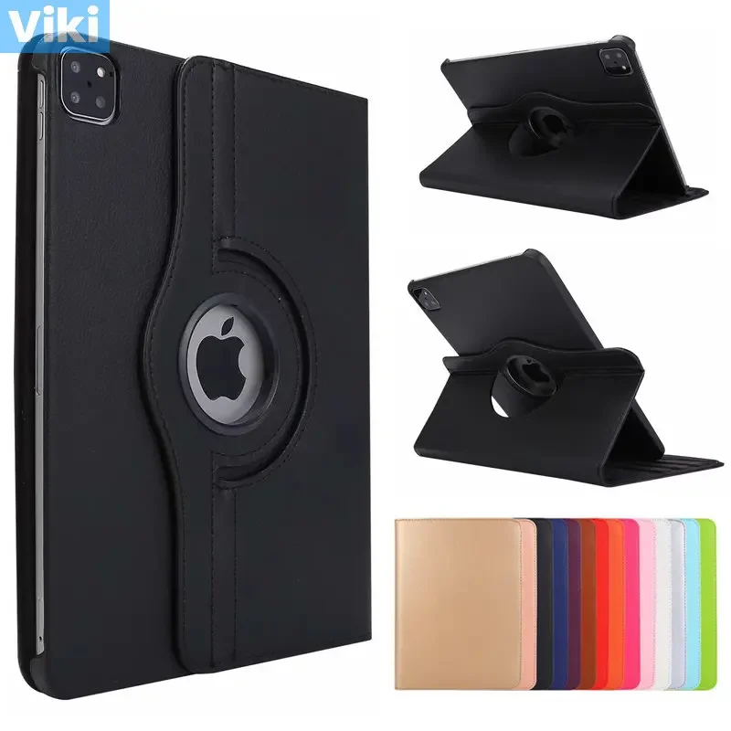 360 Rotating Litchi Leather Cases for iPad 10 9 8 7th Generation Air Mini 3 4 5 6 2022 Pro 2021 12.9 11 10.9 10.2 9.7 inch Cover