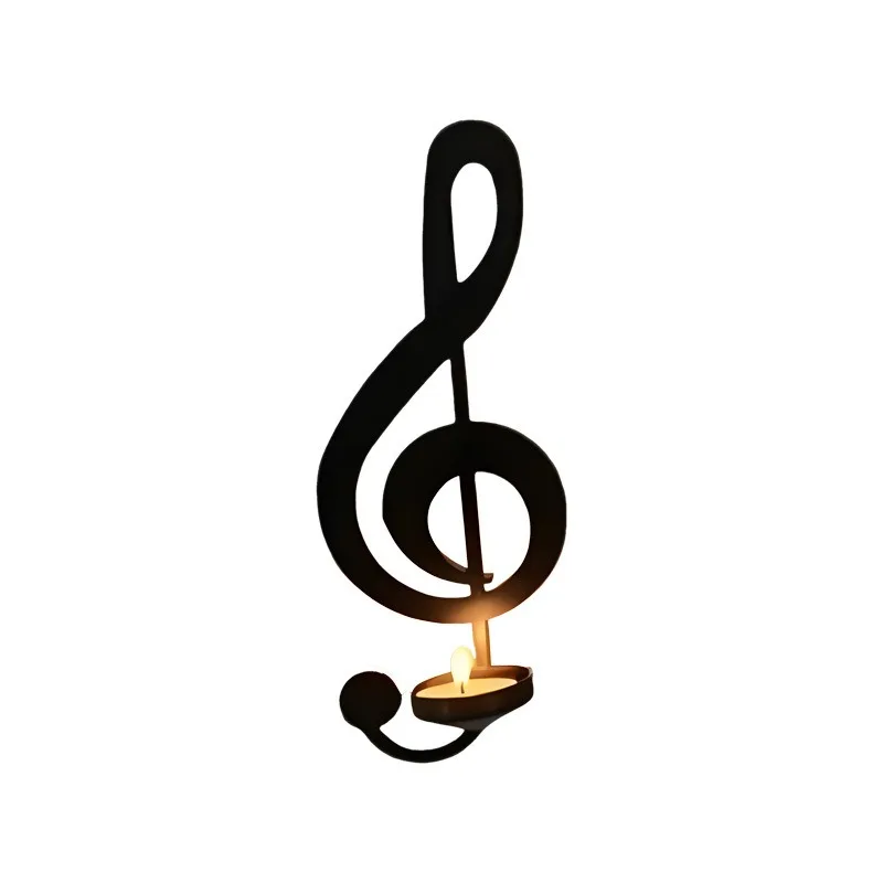 Sconce, Music note Metal candle stand, wall mounted candlelight dinner, wrought iron candle holder, home living room decoration