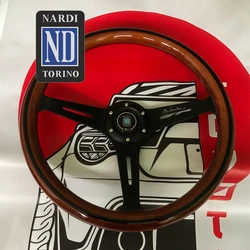 Classic ND Universal 15Inch Racing Nardi Real Wood Steering Wheel Car JDM Wood Steering Wheel Volantes For VW HONDA TOYOTA BMW