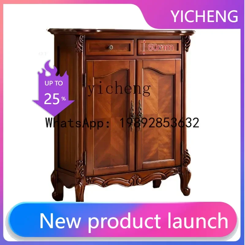 

LYY Shoe Cabinet Home Doorway Storage Double Door Shoe Cabinet Ultra-Thin Multi-Layer Hall Cabinet