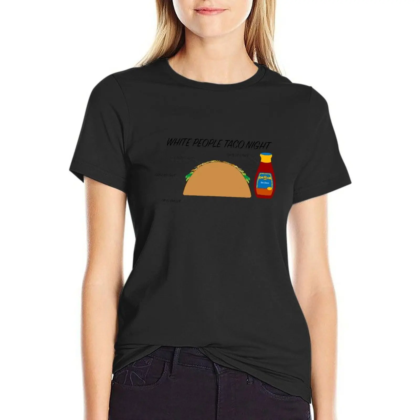 Witte Mensen Taco Night T T-Shirt Vrouwelijke Kleding Esthetische Kleding Schattige Kleding Korte Mouw Tee Top Vrouwen