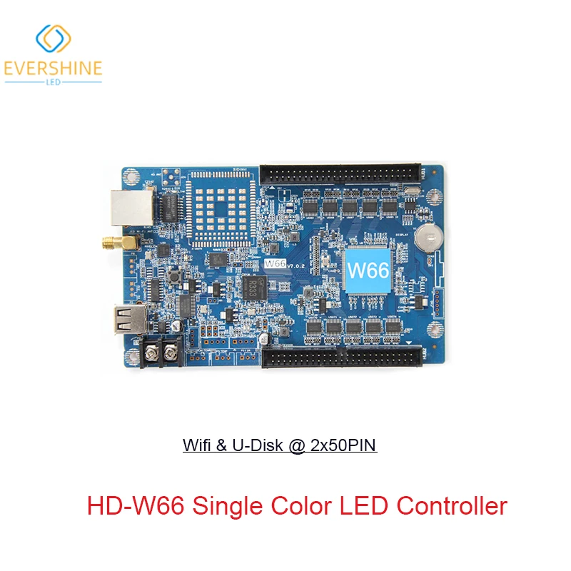 Huidu Wifi & U-disk Series HD-W60/W6BN/W62/W63/W64/W66 Single-dual Color Wifi Control Card Use for P10 LED Display Screen