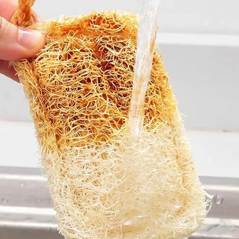 Confezione da 10 spugne da bagno in spugna di luffa naturale - Esfolianti per il corpo delicati per uomini e donne, ideali per la pulizia della cucina/bagno
