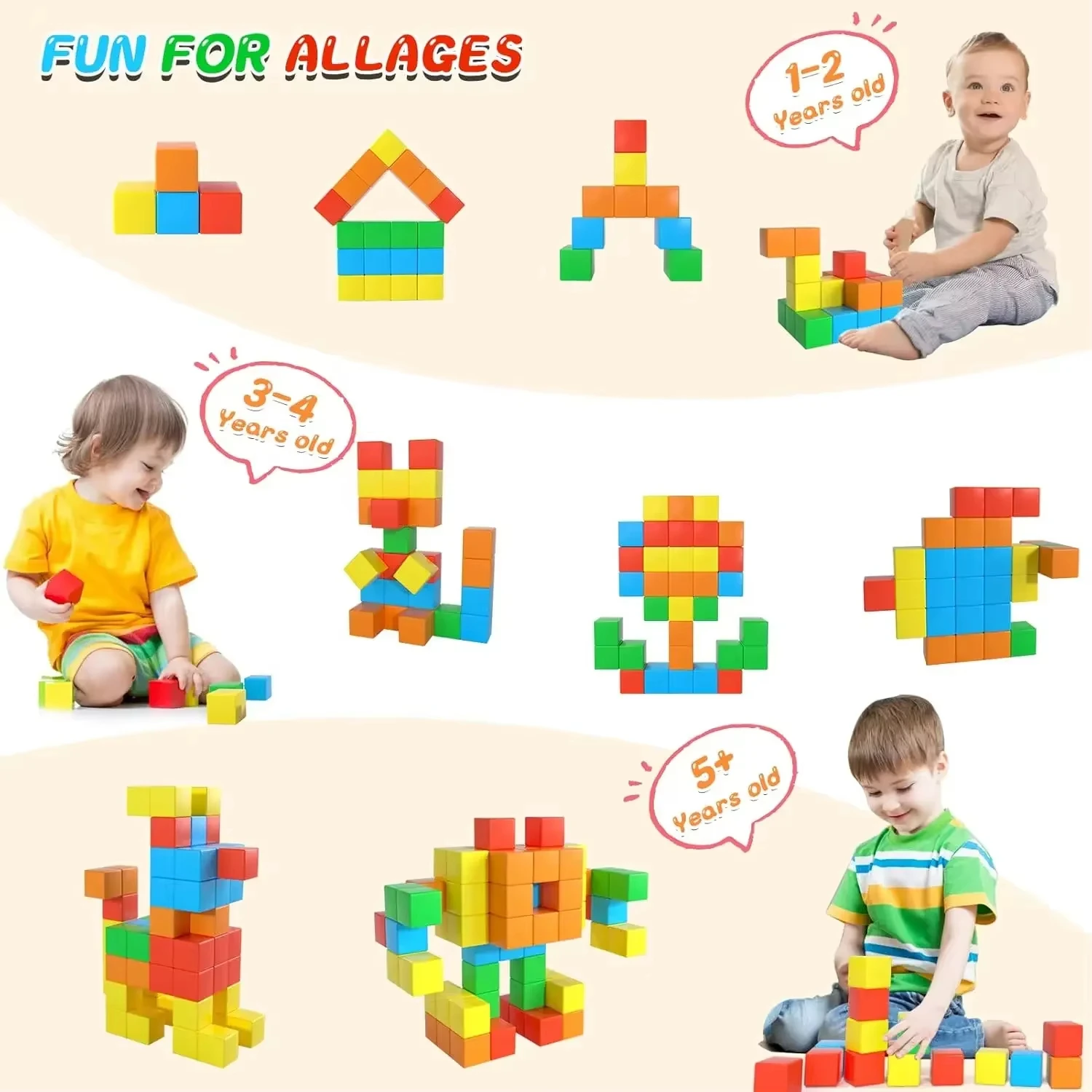 32-96PCS 작은 자기 빌딩 블록 유치원 줄기 교육 빌딩 블록 감각 몬테소리 장난감 소년 소녀 선물