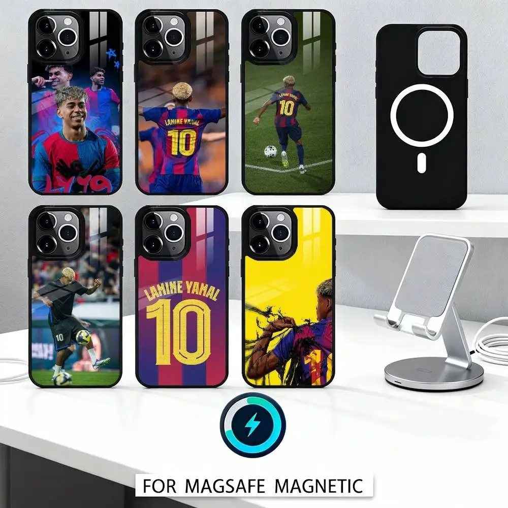 

L-Left-Foot-L-Lamine Y-Yamal Phone Case For iPhone 16,15,14,13,12,Pro,Max,Magnetic For Magsafe Wireless Charging