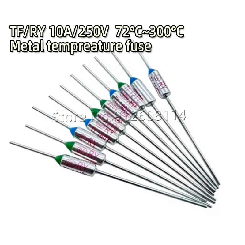 10 fusibles térmicos TF RY 10A 15A 250V Temperatura 73C 77C 94C 99C 113C 121C 133C 142C 157C 172C 185C 192C 216C 227C 240C 280C 300C