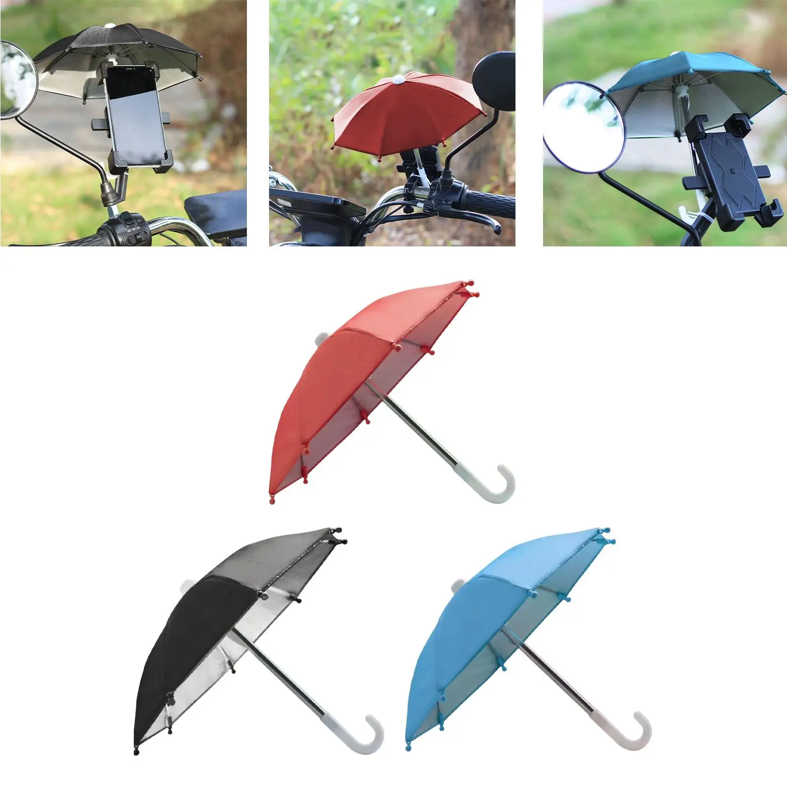 Decorative Phone Umbrella Anti Refection Sun Shade for Outdoor Riding