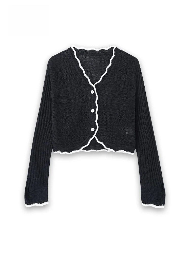 

GOFAR Bla Knitted Open Cardigan Women's Autumn Winter Commute Inner Wear Base Sweater Coat Soft French Sle Regular Fit