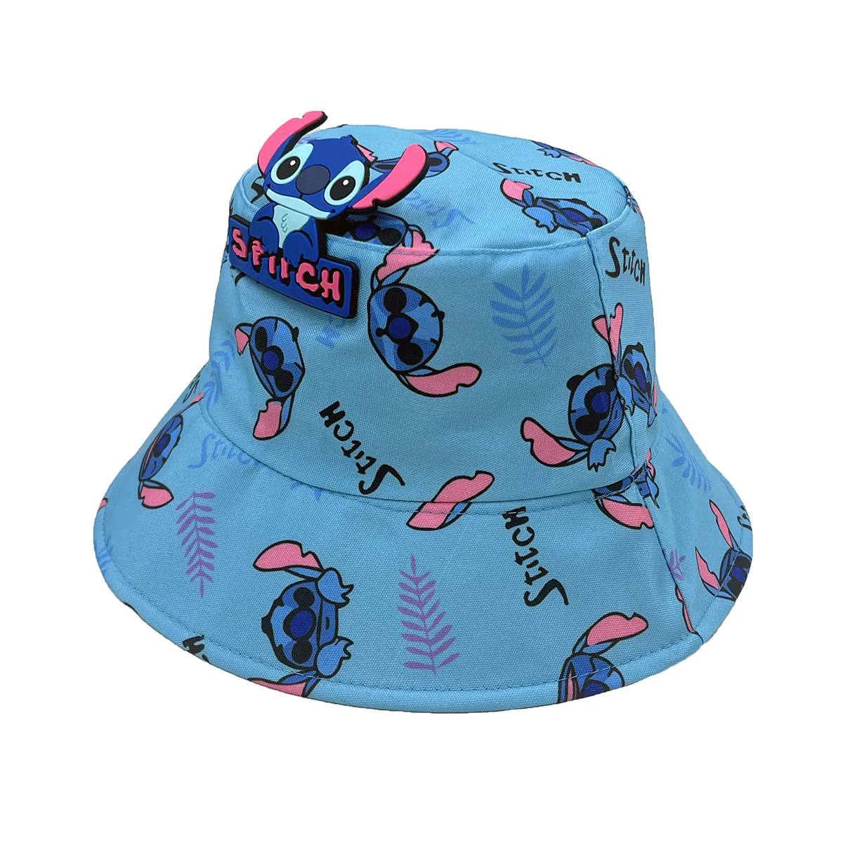 Lilo Stitch Hut Fischer Kappe Faltbare Eimer Hüte Cartoon Nettes Kind Outdoor Sonnenschutz Schatten Jungen Mädchen Meer Strand Reise Kappen