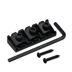 FLEOR Electric Guitar String Lock Locking Nut 42mm Black with Allen Wrench for Tremolo Bridge Guitar Accessories