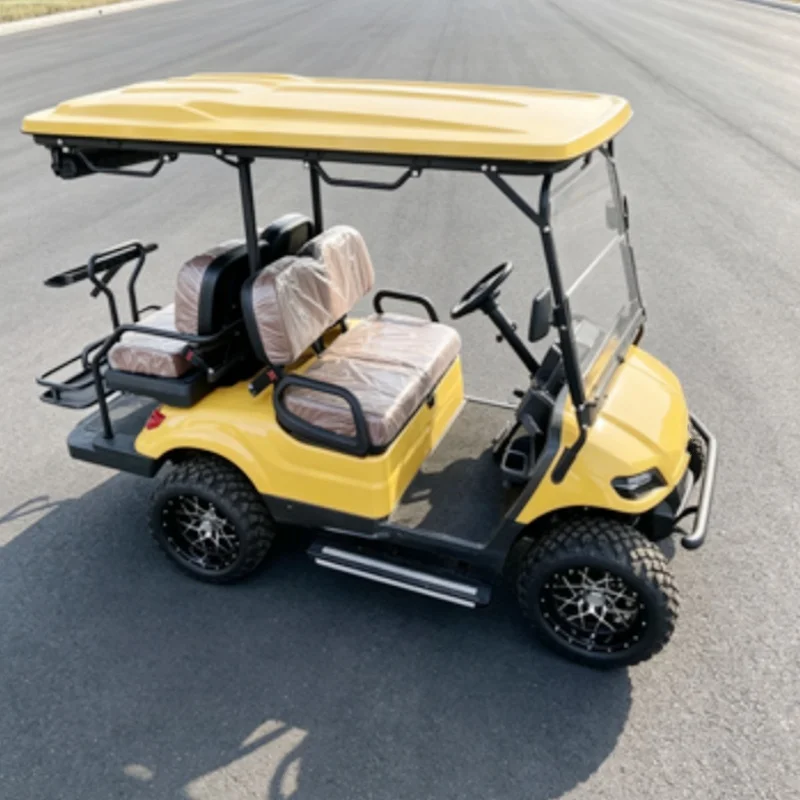 Wholesale Custom Low Speed 30km/h Utility Electric Golf Cart With Windshield 14-Inch Tires Bumper Front Basket Foot Pedal