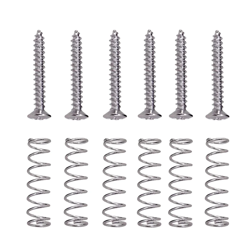 6 シルバー エレキギター ピックアップ ネジ スプリング 便利な使用 完璧な交換用古い部品 ピックアップ ネジ ギター ネジ セット