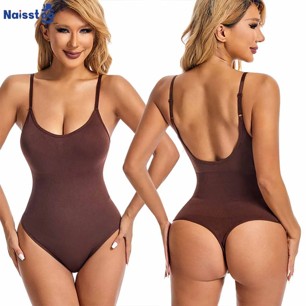 Naisstoo Women's shapewear bodysuit for tummy control thong body shaper bodysuit with bras