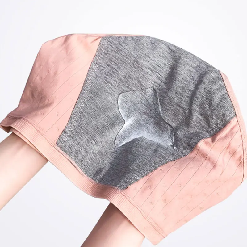 Nepropustné menstruační kalhotky pro ženy s vysokým pasem, bavlněné menstruační fyziologické kalhotky, menstruační spodní prádlo, nepromokavé kalhotky - náhled 5