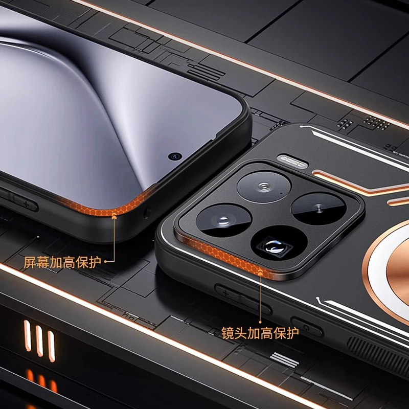 Grafenowe etui chłodzące do Xiaomi 15 Ultra 14 Ultra 12 12X 12S 13 Pro Etui ze stopu aluminium Rozpraszanie ciepła Czerwona miedziana metalowa osłona — zdjęcie produktu 5