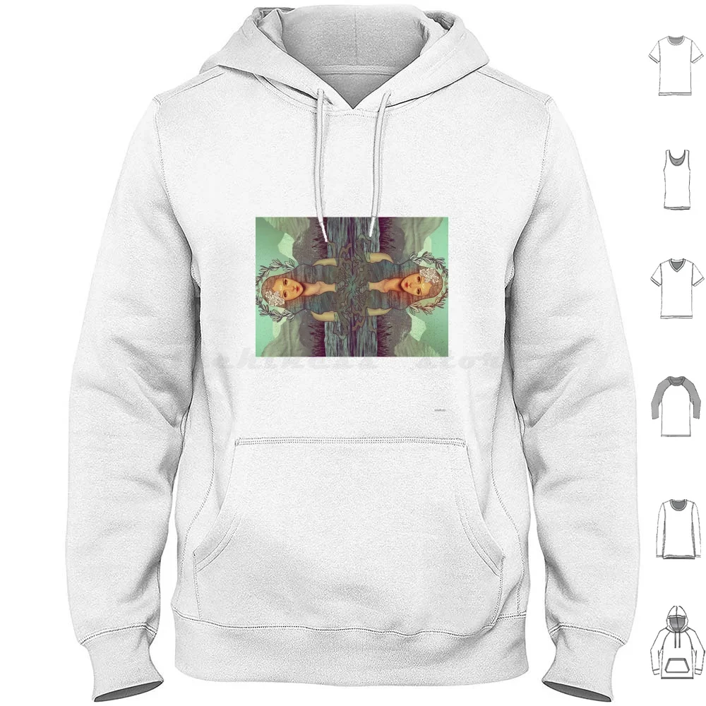 Cleansing Hoodies Long Sleeve Wicca Witch Pagan Wizard Magic Magick Water Clean Blue Flowers Nature Collage Hair Long