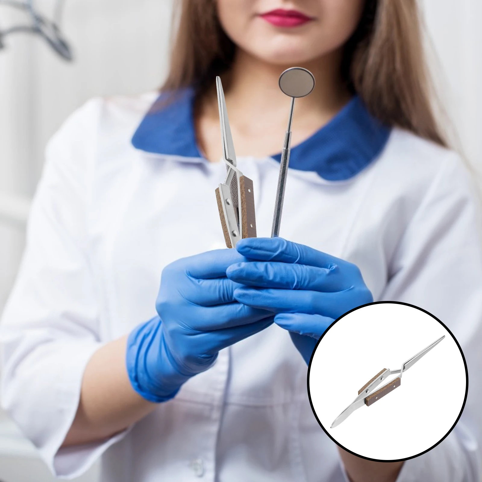 

2Pcs HeatResistant Solder Tweezers Wooden Grip Curved Straight Tips For Jewelry Making Crafting And Electronics Repair Accessory