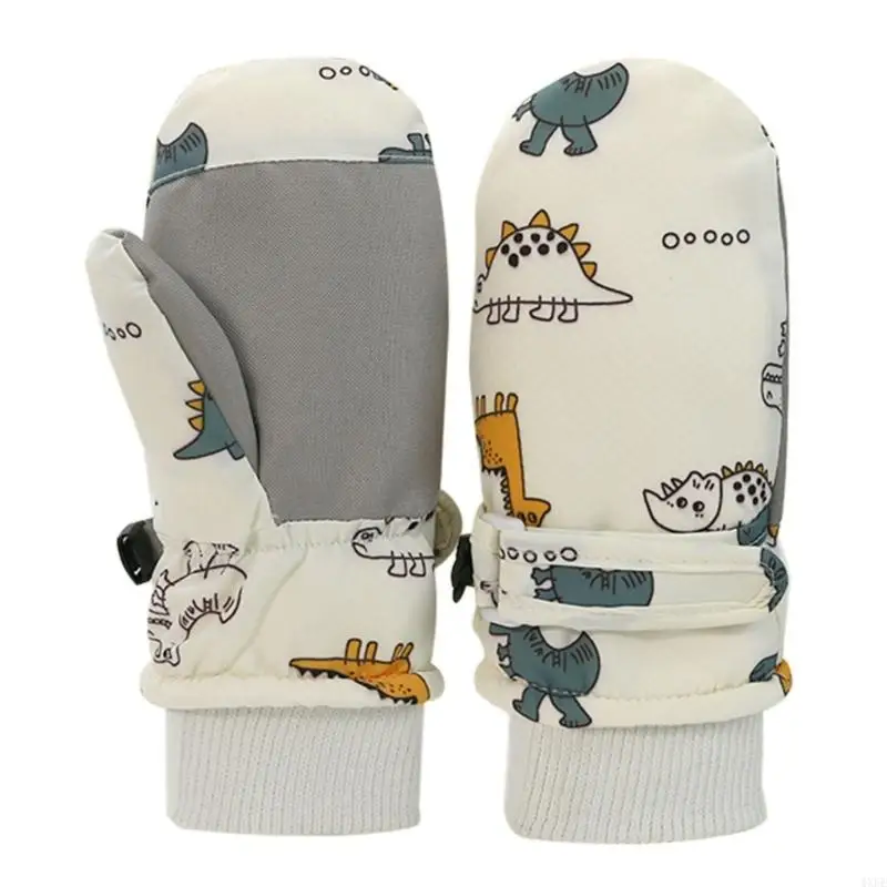 4XFE Cartoon Ski Mittens Quick Drying Design Kids Gloves Windproof for Infants