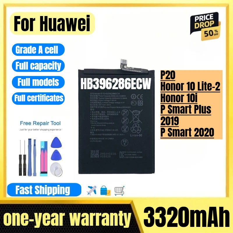

HB396286ECW for Huawei P20/Honor 10 Lite-2/Honor 10i/P Smart Plus 2019/P Smart 2020 Mobile Phone Battery Replacement Bateria