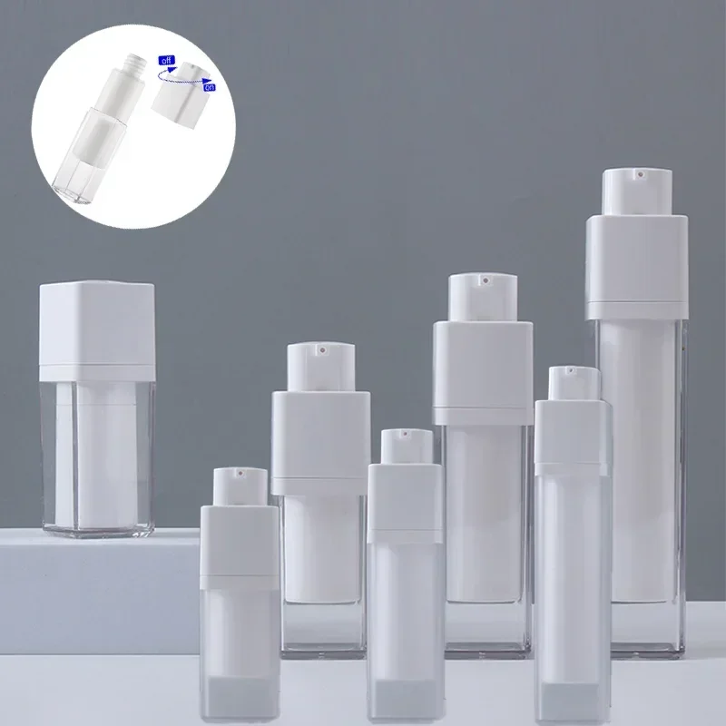 10pcs 15/30/50ml Empty Pump Bottles Frosted Square Lotion Spray Bottle Travel Cosmetic Emulsion Face Cream Dispensers Containers