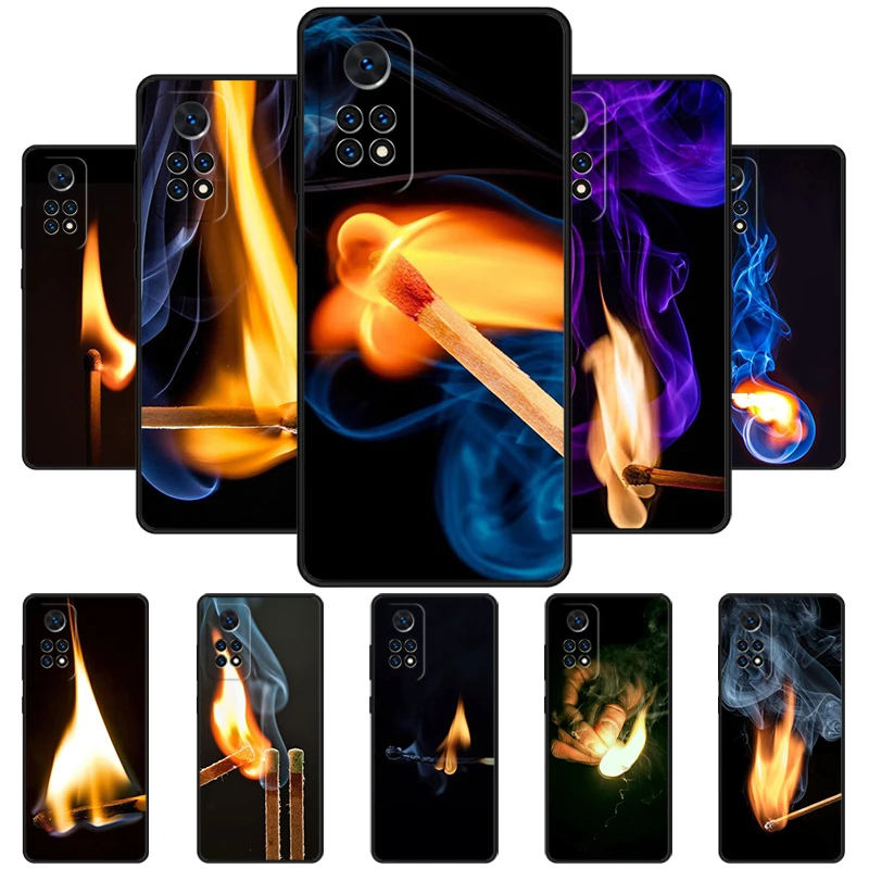 Match Flame Fire Heat Hot Phone Case For Redmi Note 11 EPro 11S 10T 9S Promax 8 Pro Xiaomi Mi 11 12X 12S Ultra Cover