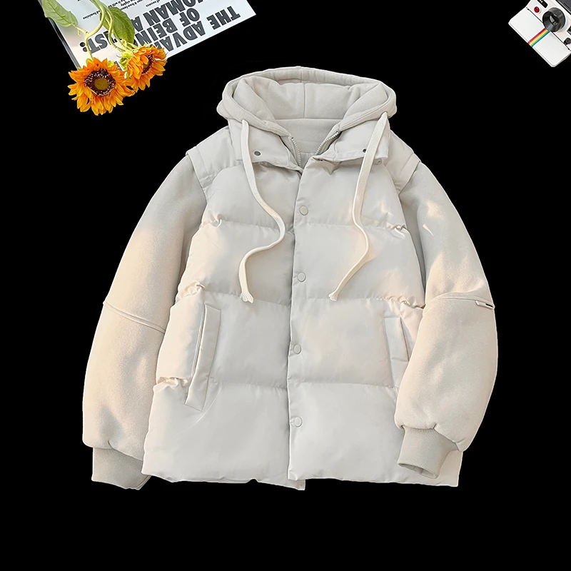 

Свободные удобные куртки на хлопковой подкладке. Мужская уличная мода осень-зима. Хорошие однотонные куртки для модных пар.