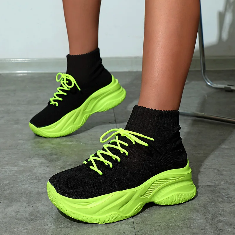 Thick Soled Socks Women's Shoes Comfortable Breathable Casual Sports Single Shoes Fashion Matching Outdoor Shoes image 5