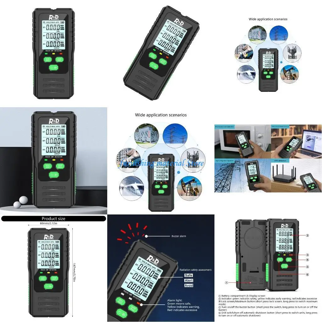 

Y5GD Electromagnetic Radiation Detector Handheld Radiation Reader Radiation Meter