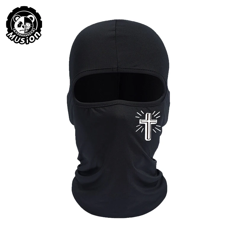 Musion Balaclava Motorradmaske, modischer Aufdruck, geeignet für Männer und Frauen, winddicht, Sonnenschutz, atmungsaktive Vollgesichtsmaske – Detail 3