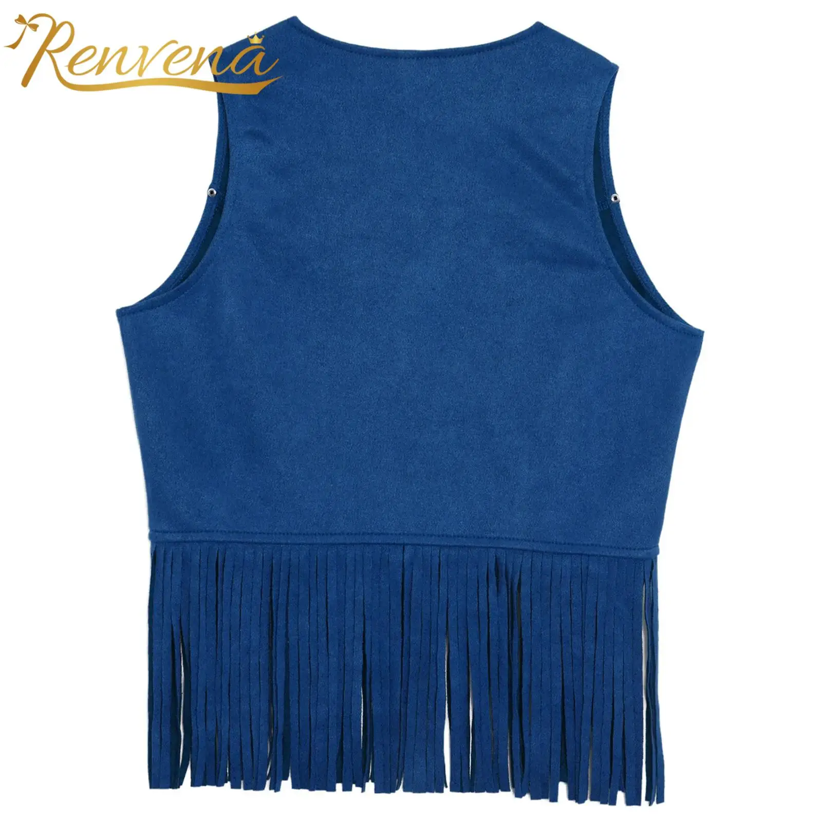 

Kids Girl Boy Fringed Vest for Carnival Theme Party Tassels Top Open Front Waistcoat Childs Halloween Western Cowboy Costumes