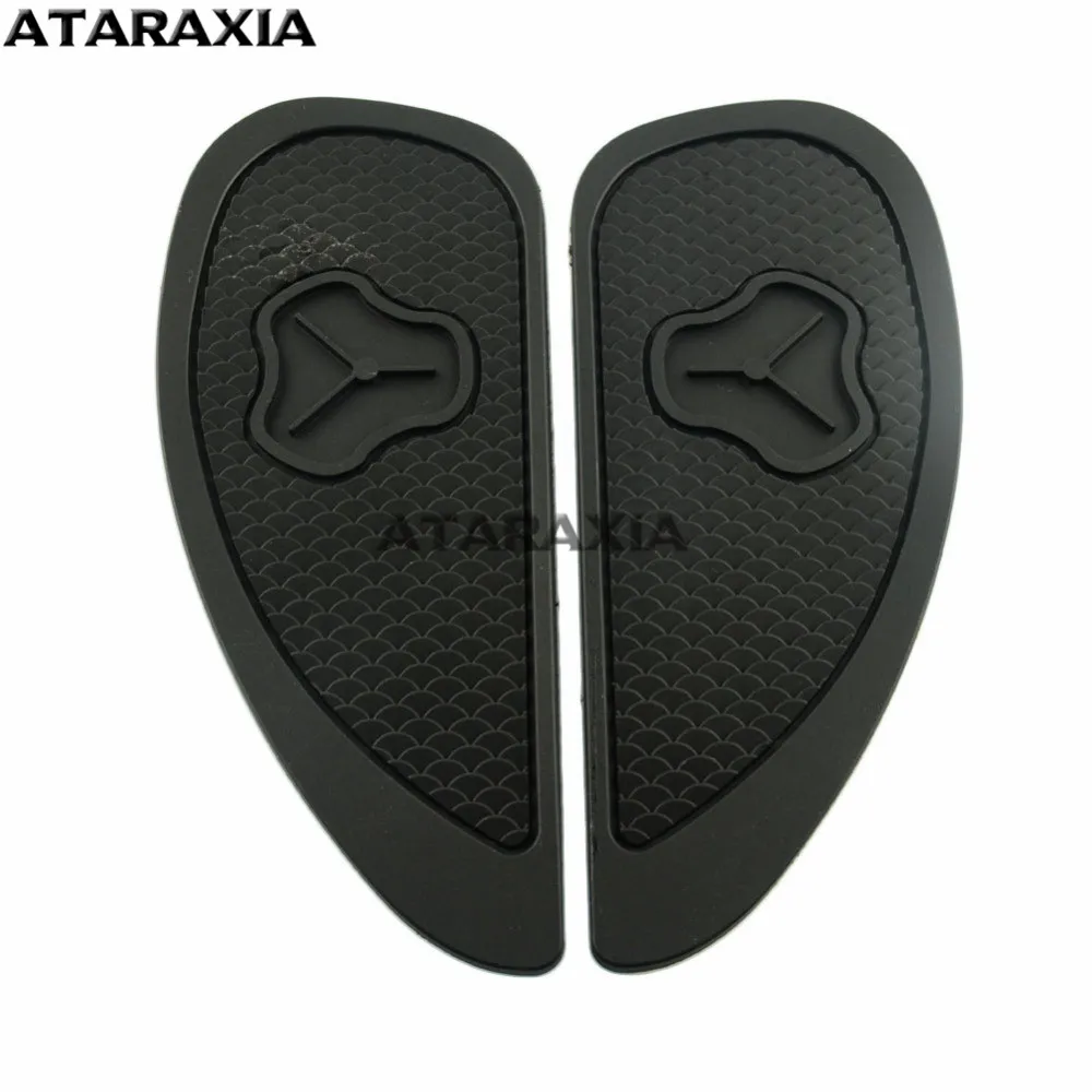 2Pcs Motorbike Motorcycle Tank Knee Pad Retro Gas Fuel Tank Rubber Stickers Pad Protector Sheath Part Classic Vintage