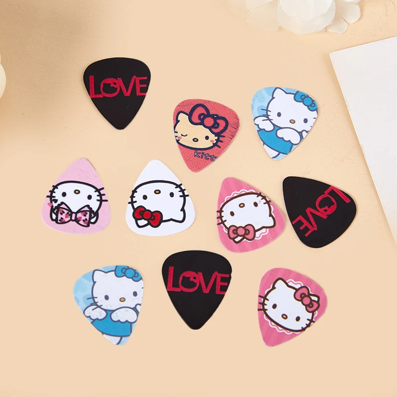 Púas de Guitarra de Hello Kitty, 5 piezas, grosor 0,46, 0,71 1, paleta de Anime, ukelele, Guitarra acústica, accesorios para instrumentos, regalo