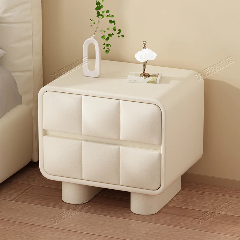 Décor blanc Table De chevet tiroirs chambre bois pas cher Simple Table De chevet mignon à la mode co
