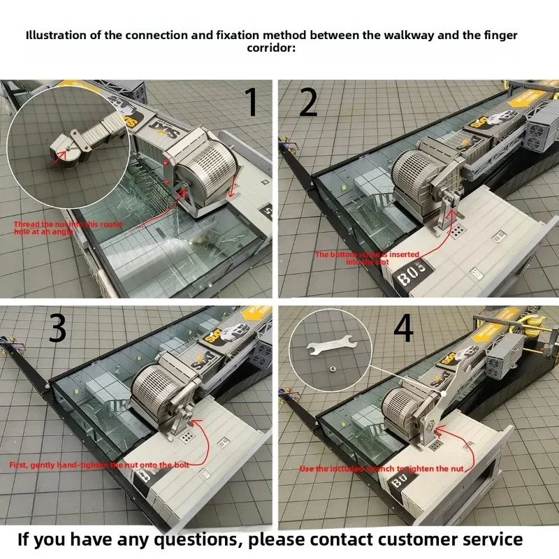 For 08 Hangar 1:200 Airport Module Terminal Apron Model with Lighting